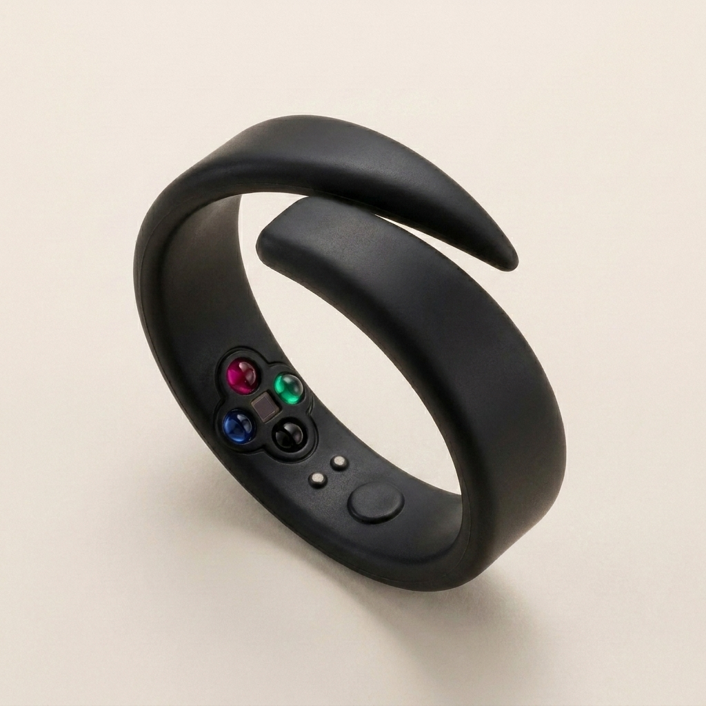 The Sage + Stone Sport in matte black — a clean, screen-free soft-touch sport cuff with the dead-front display dormant, on a soft oat background.